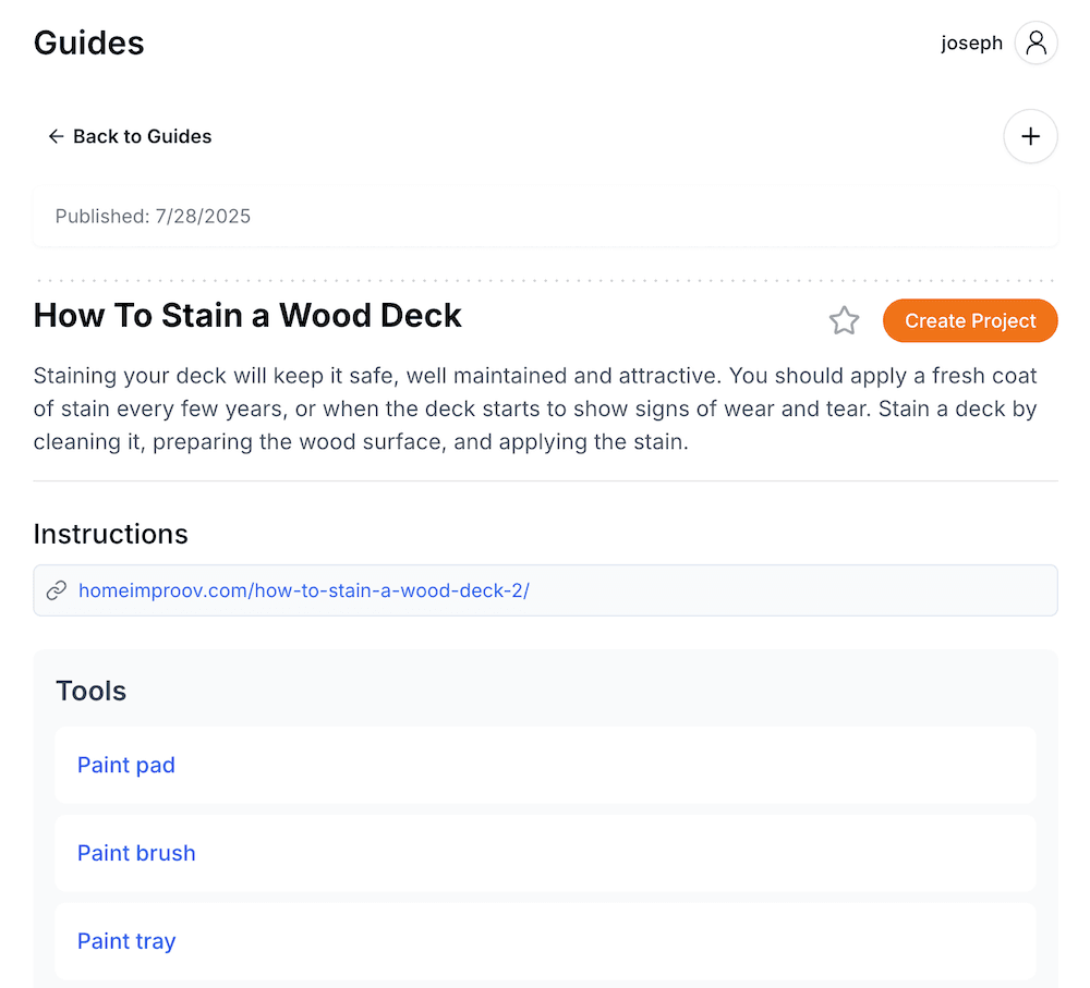 DIY Home Supply Lists